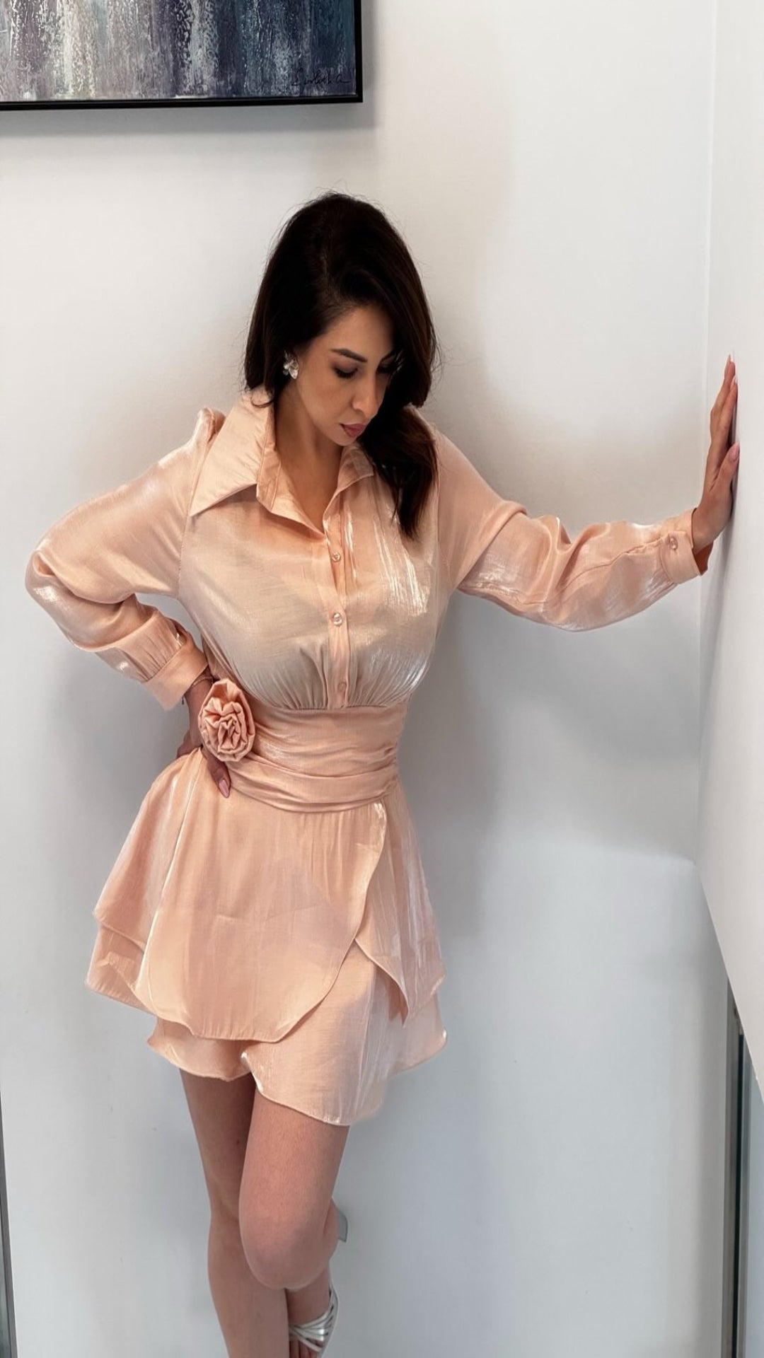 Vestido corto volantes