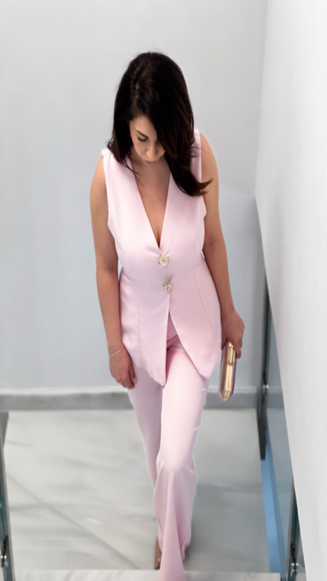 Conjunto chaleco largo y pantalón