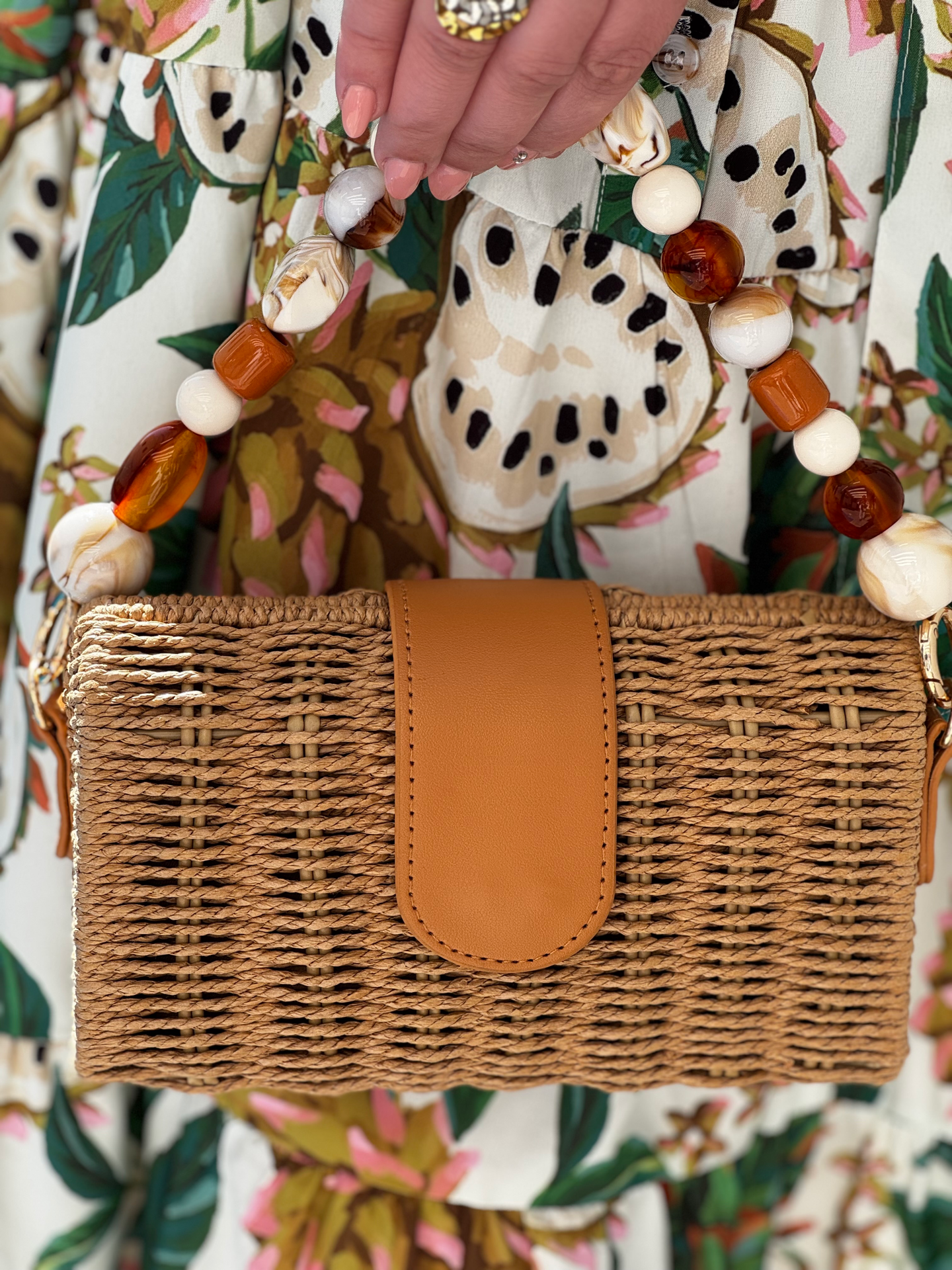 Bolso bandolera efecto rafia