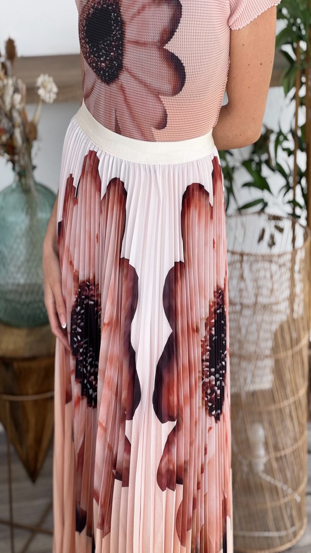 Conjunto top y falda plisada