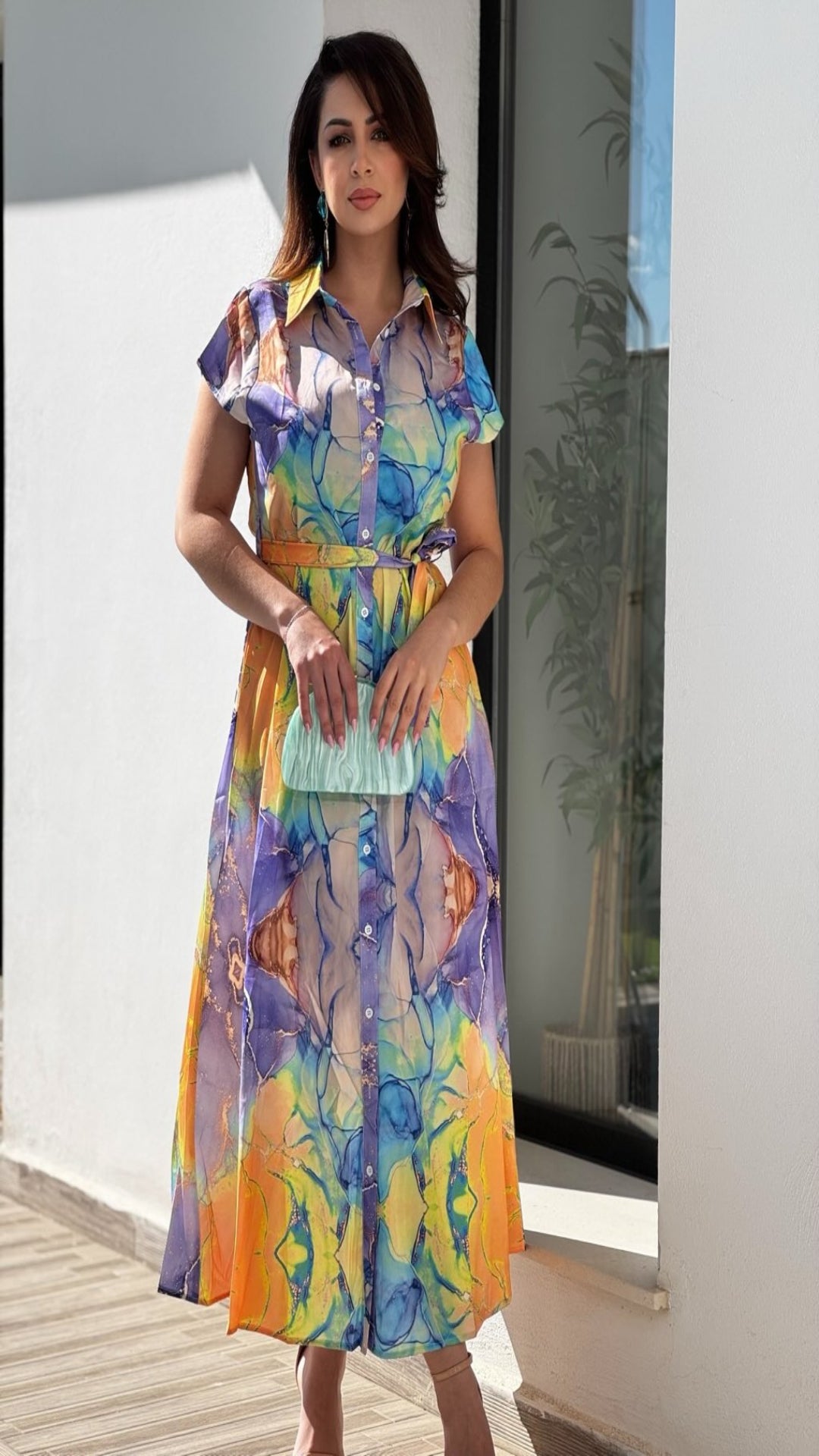 Vestido popelín estampado