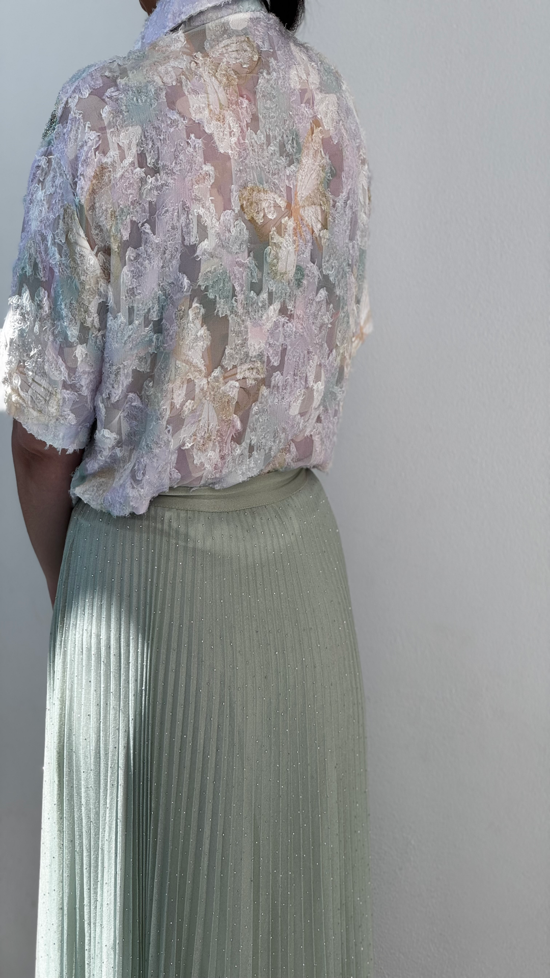 Camisa brillos estampada oversize