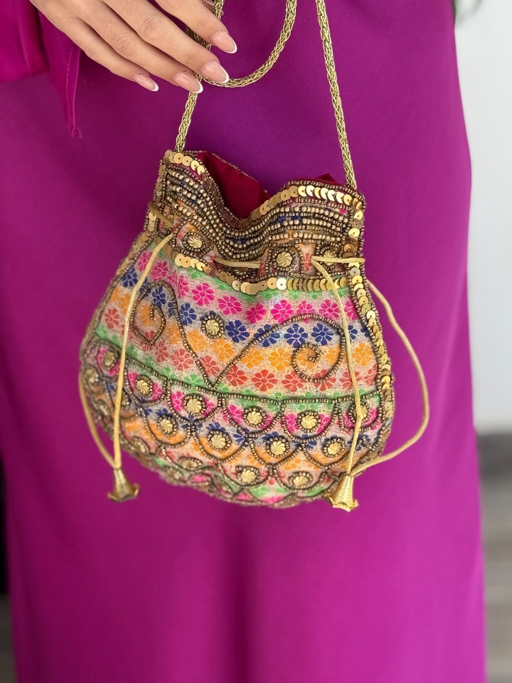Bolso bombonera flores