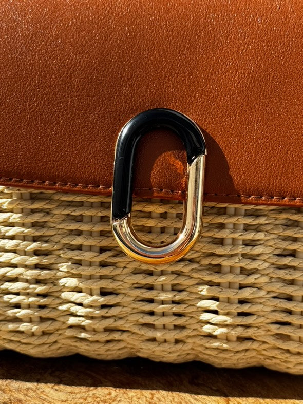 Bolso bandolera efecto rafia