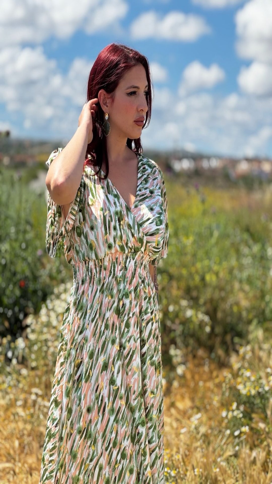 Vestido estampado satinado
