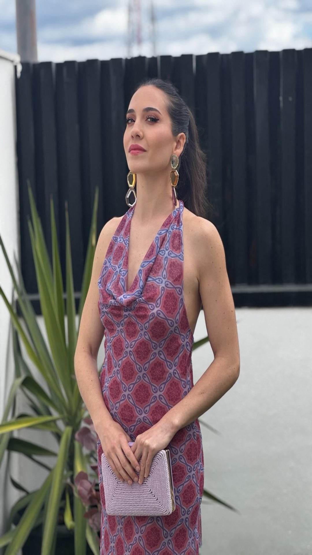 Vestido foulard tul estampado