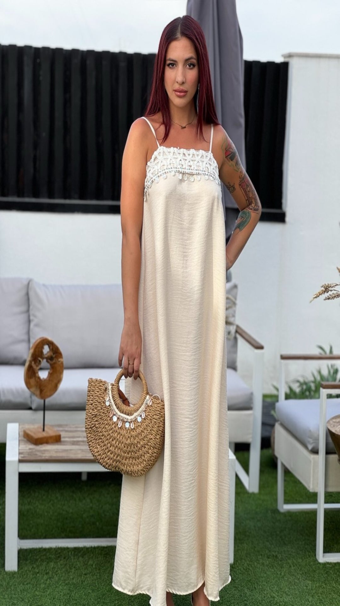 Vestido fluido con conchas