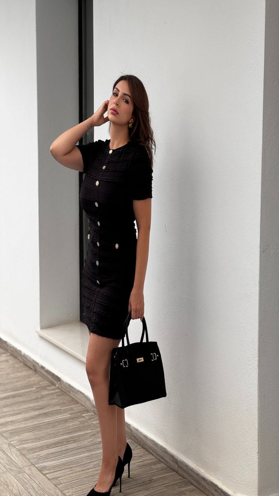 Vestido mini con botones