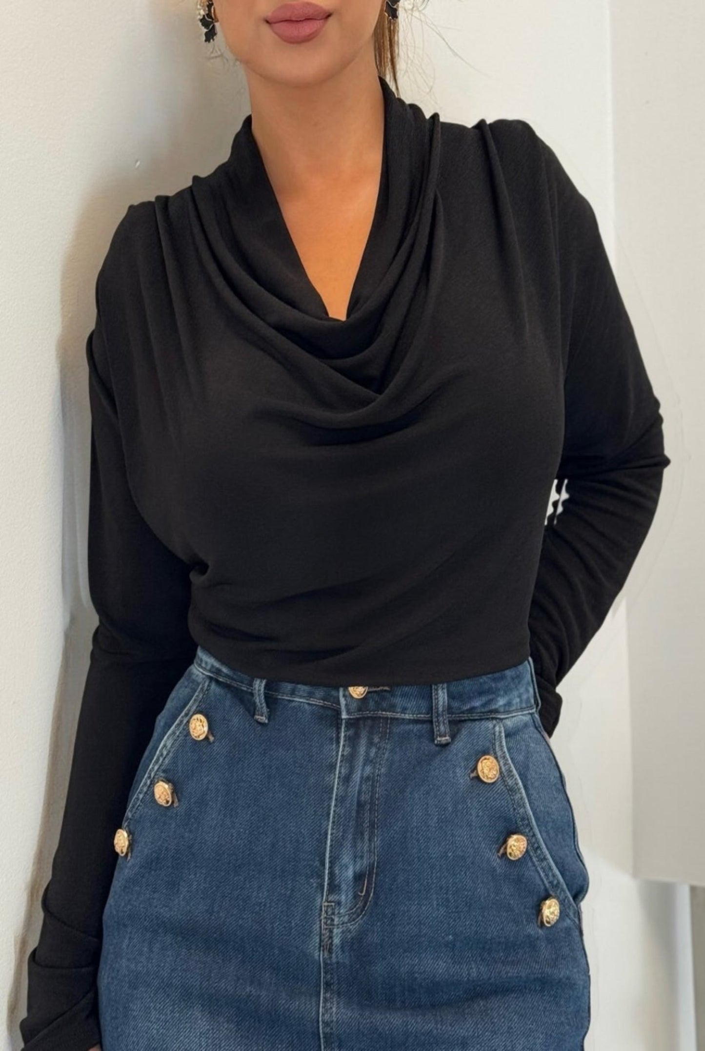 Falda jeans con botones