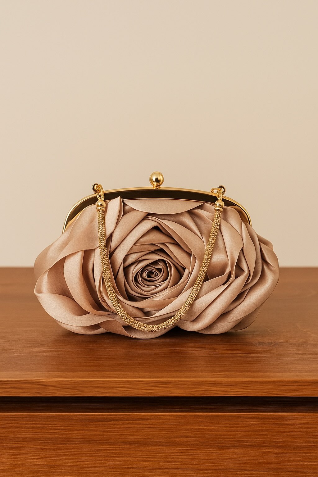 Bolso flor satinado