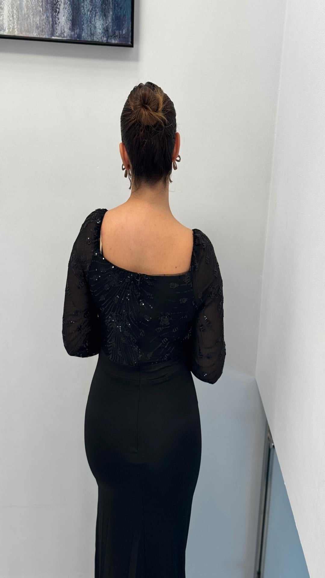 Vestido de fiesta semitransparente