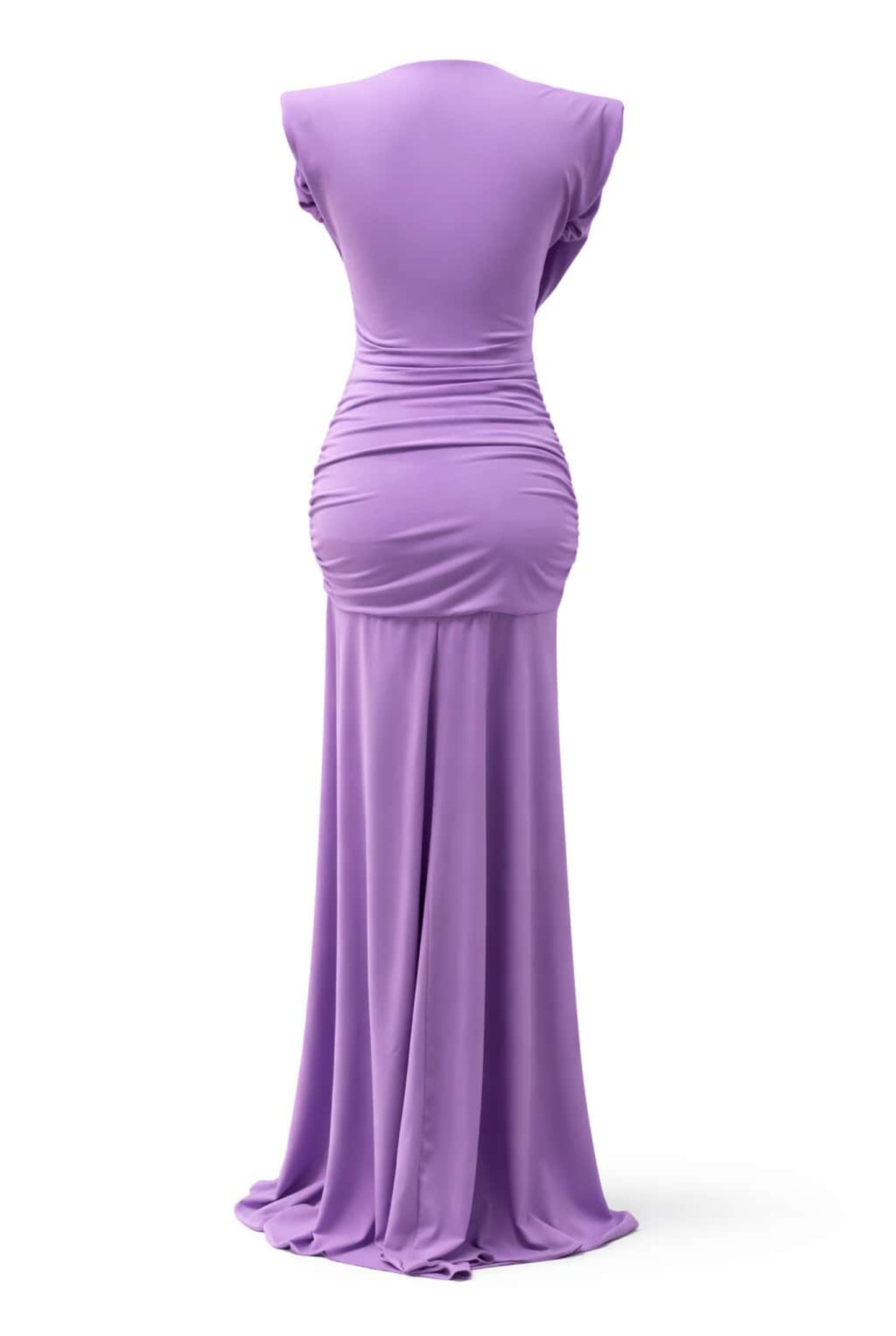 Vestido largo escote drapeado