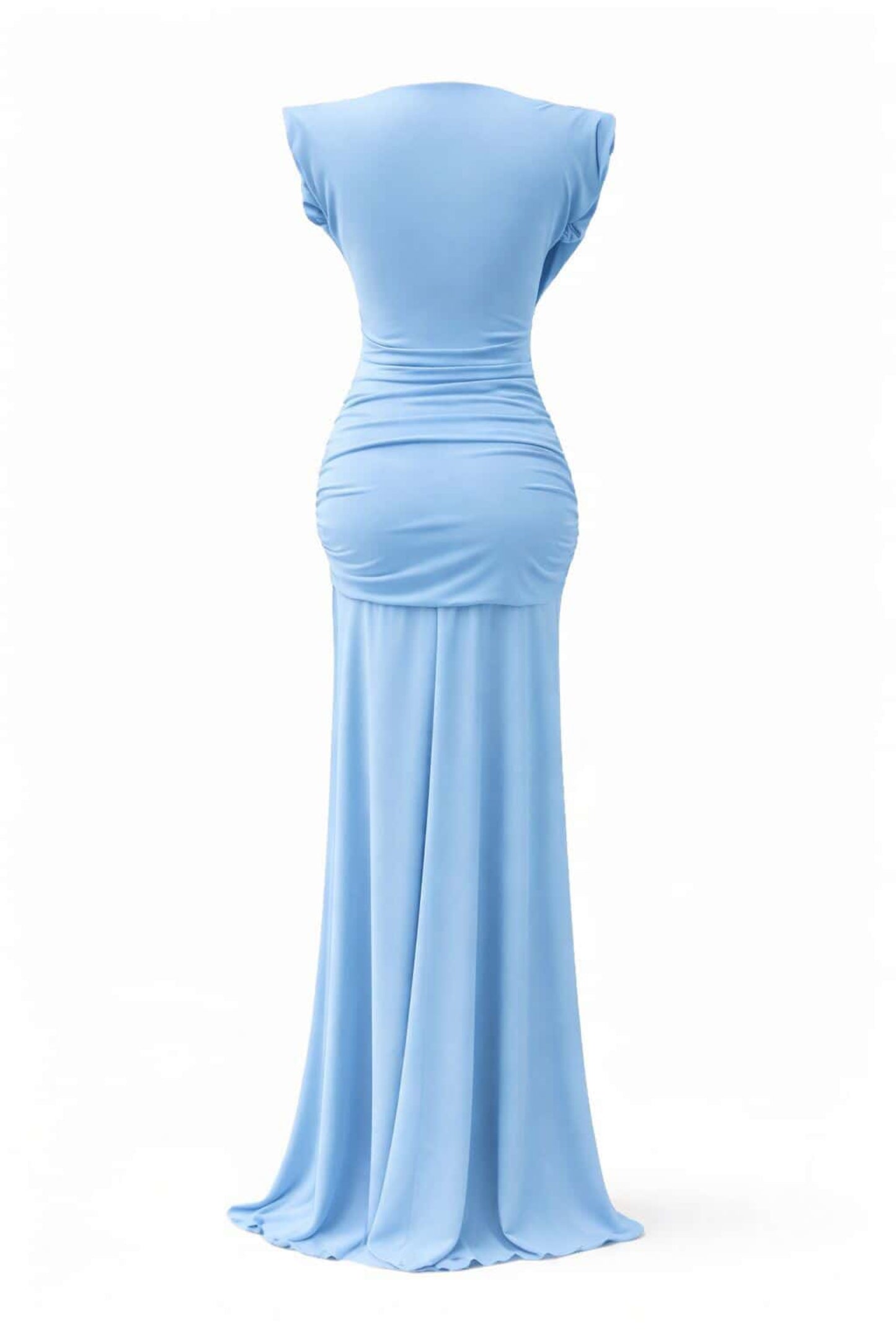 Vestido largo escote drapeado