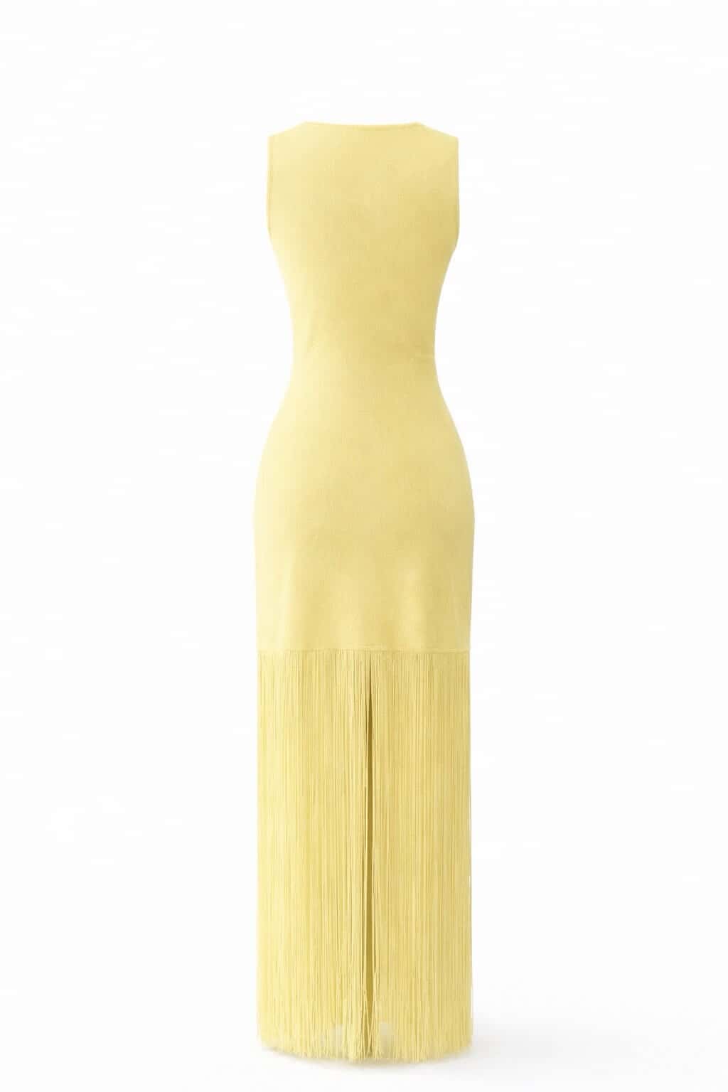 Vestido punto flecos