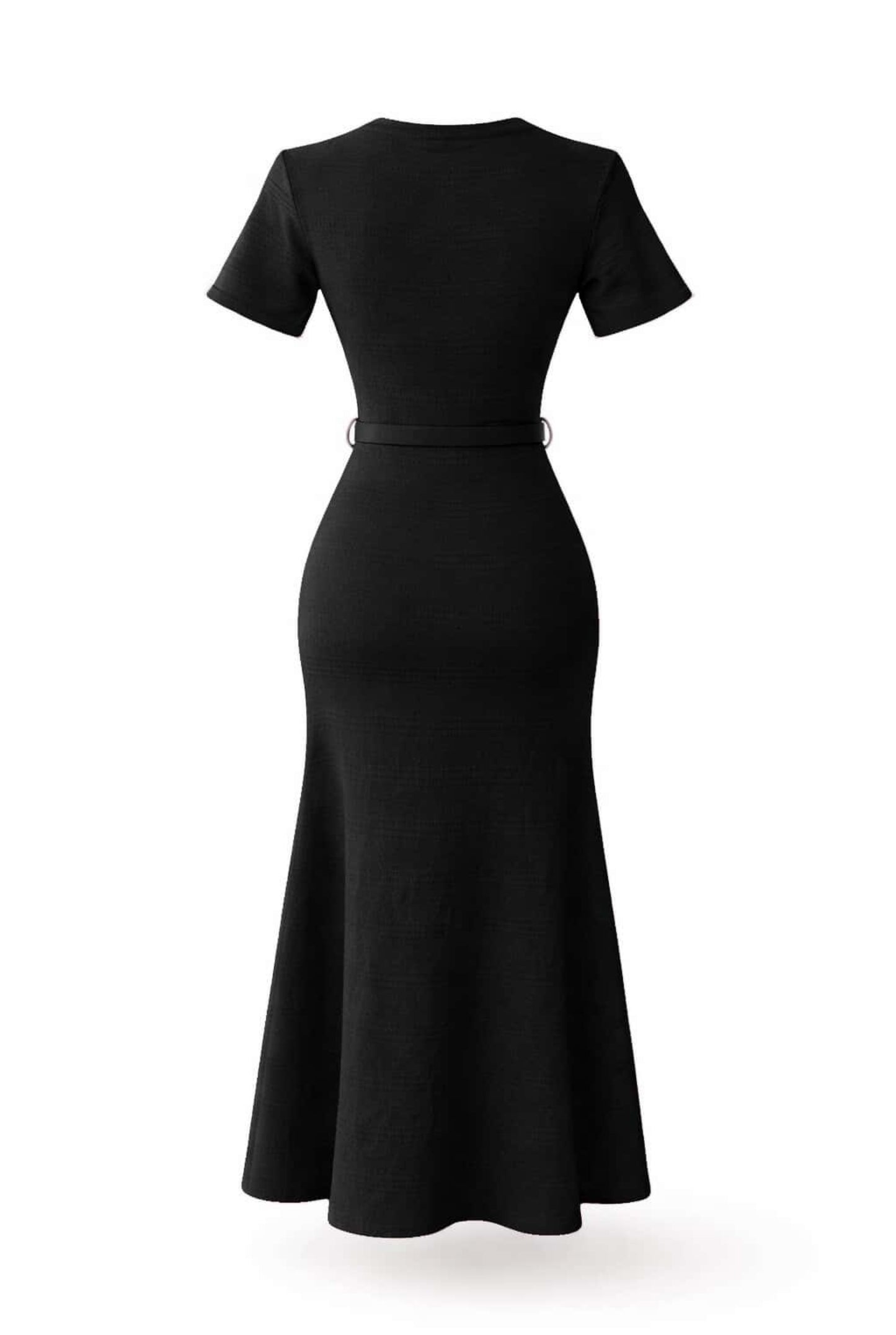 Vestido punto con cinturón