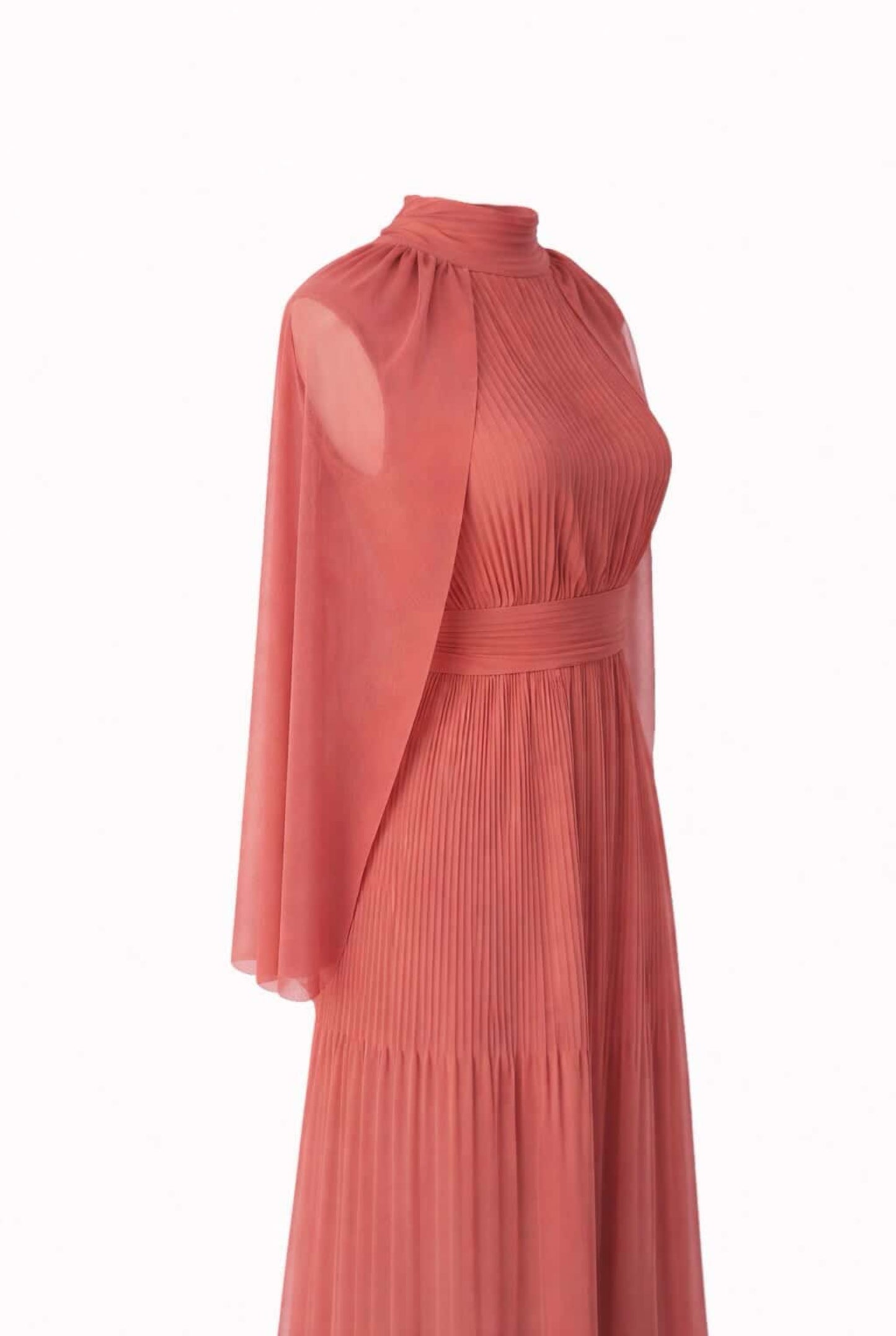 Vestido capa plisado