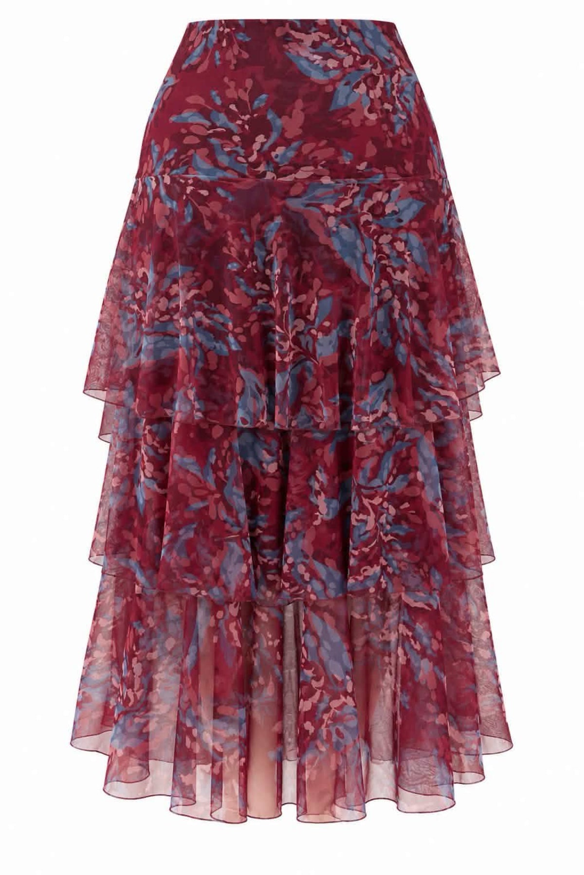 Conjunto de tul estampado con volantes