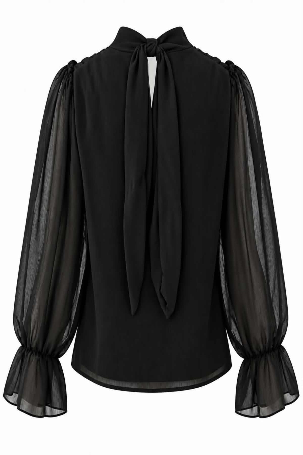 Blusa cruzada semitransparente