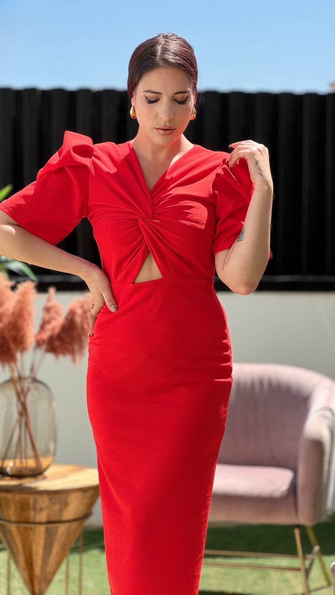 Robe à manches bouffantes