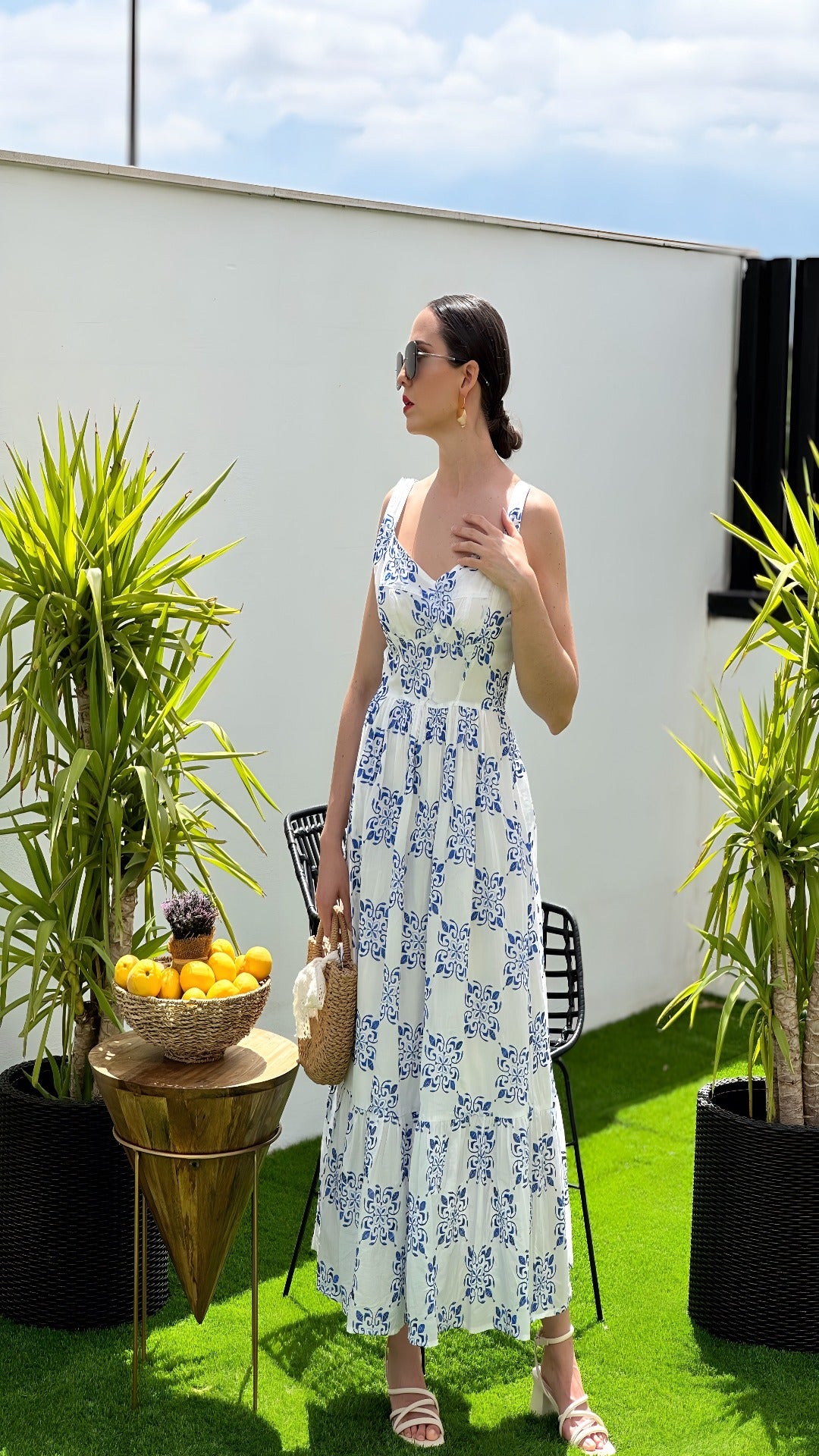 Vestido largo bordado
