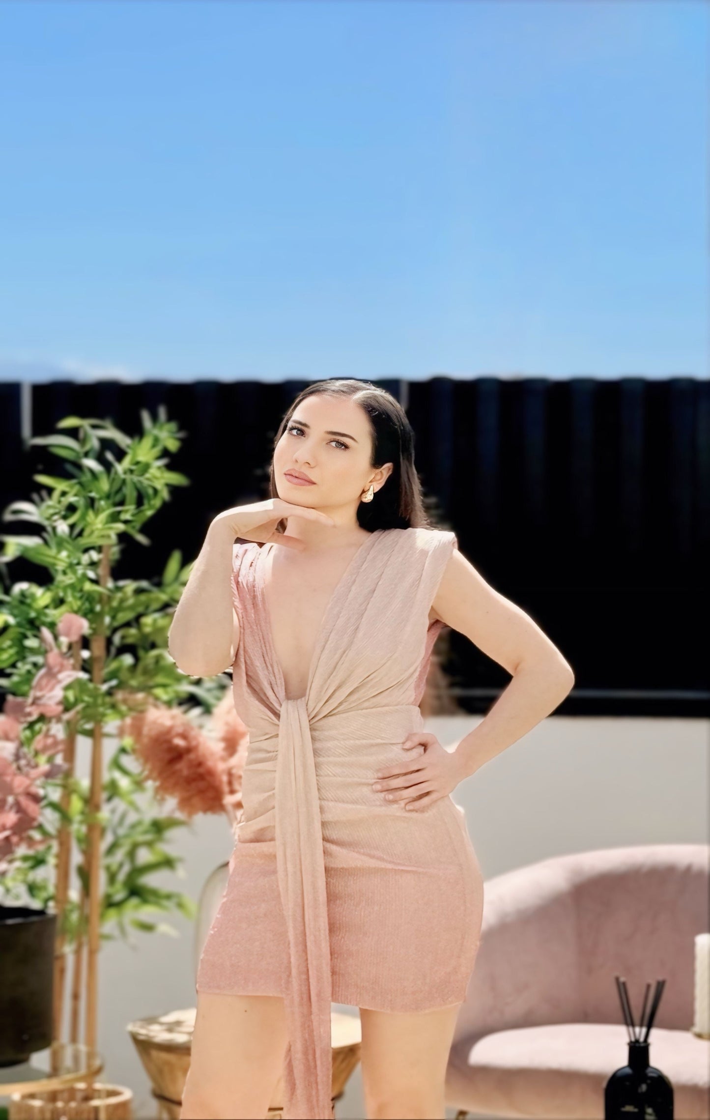 Vestido curto com brilho