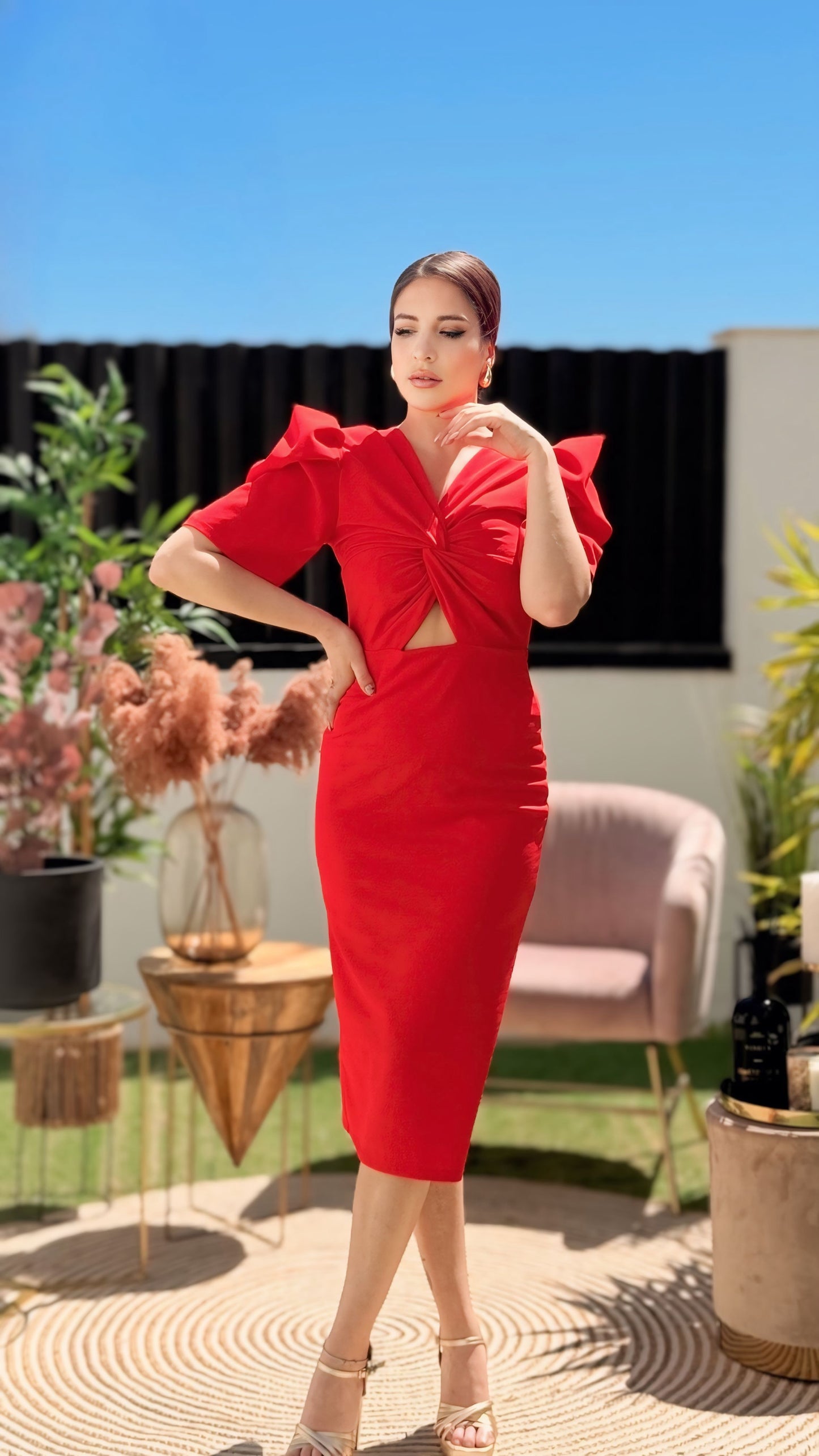 Robe à manches bouffantes