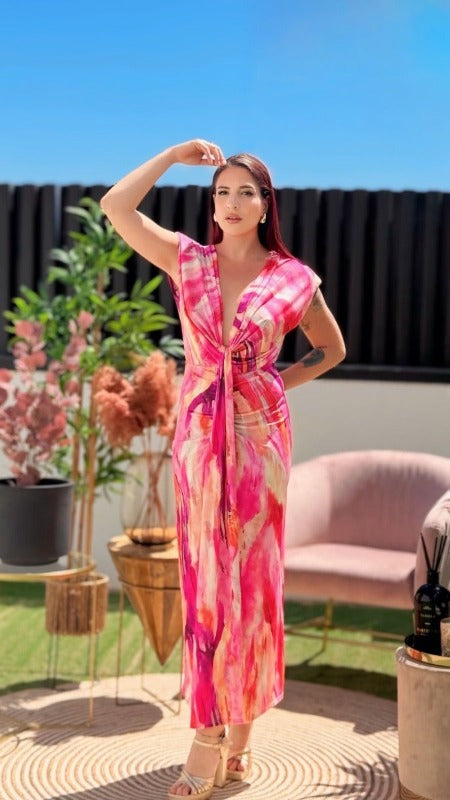 Vestido estampado colorido