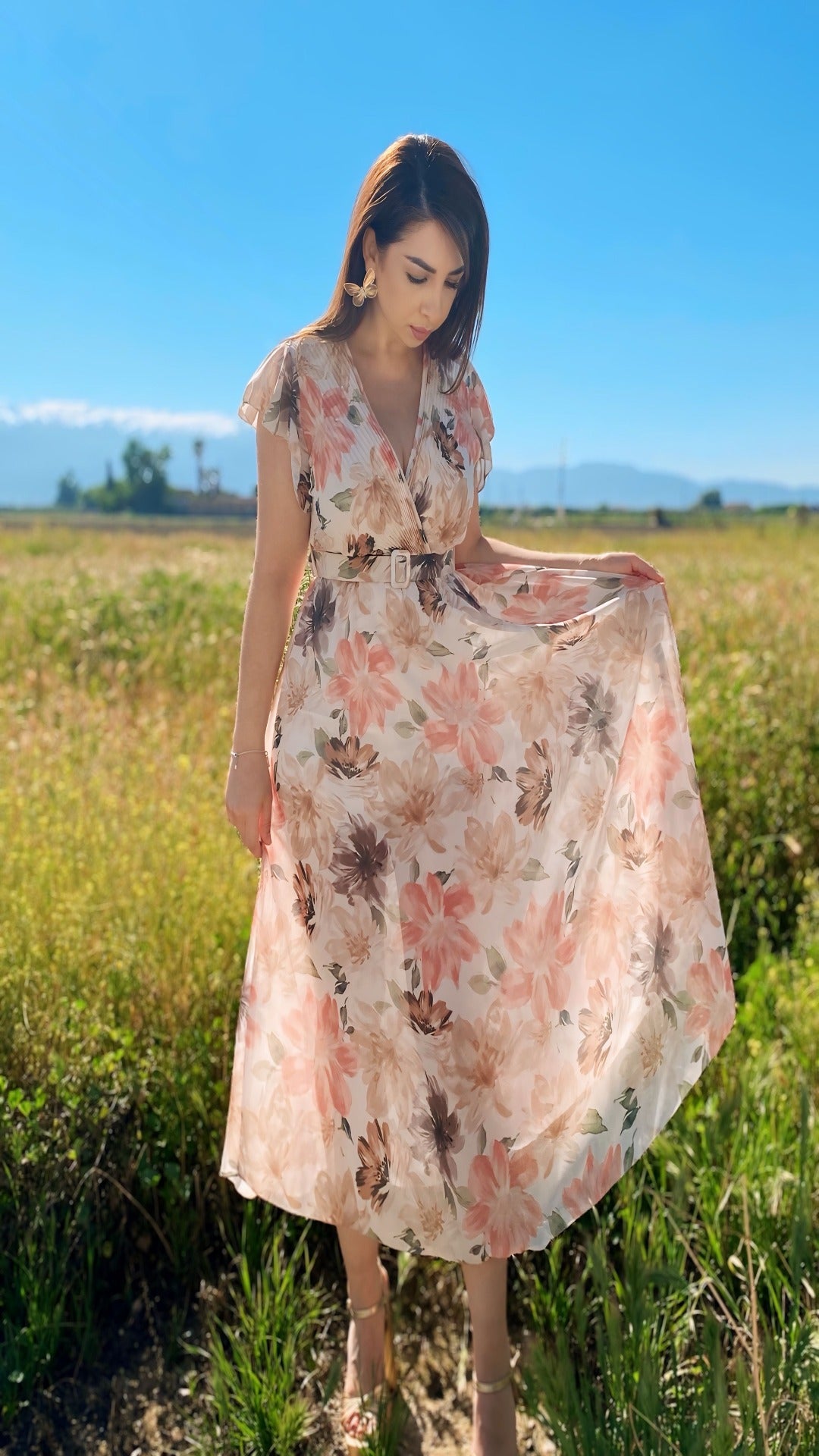 Vestido floral fluido