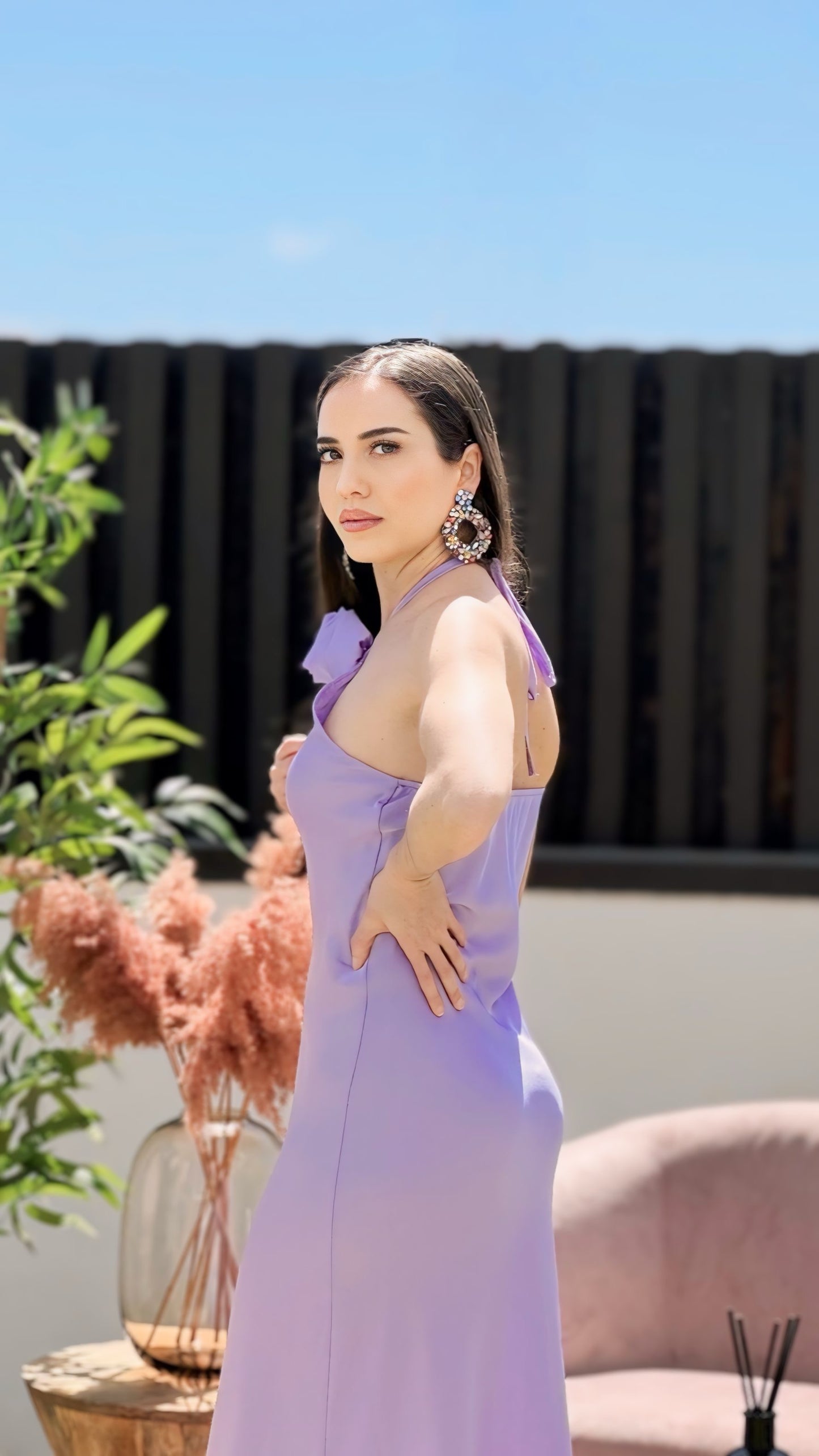 Vestido de cetim florido