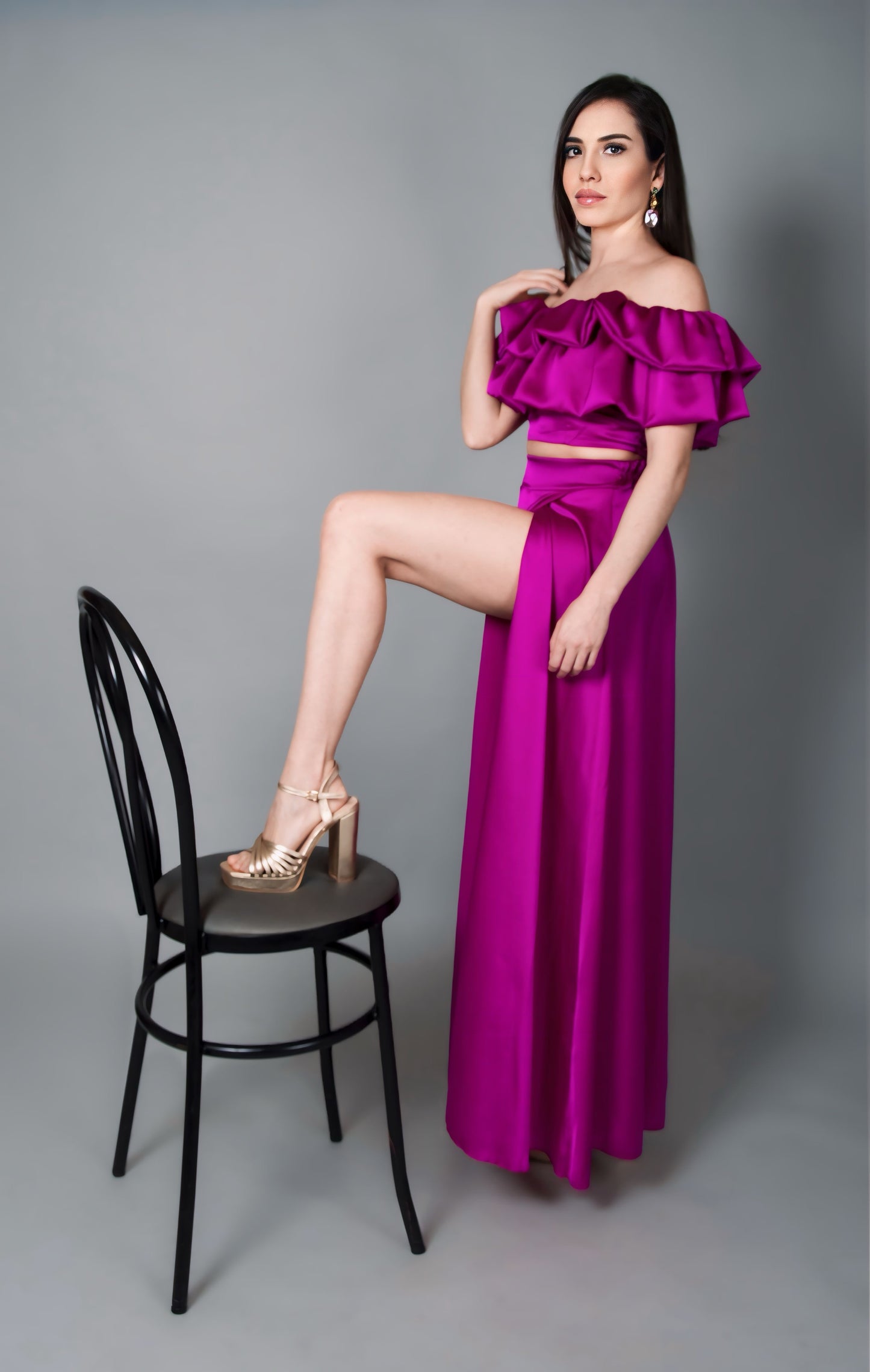 Ensemble pompons en satin