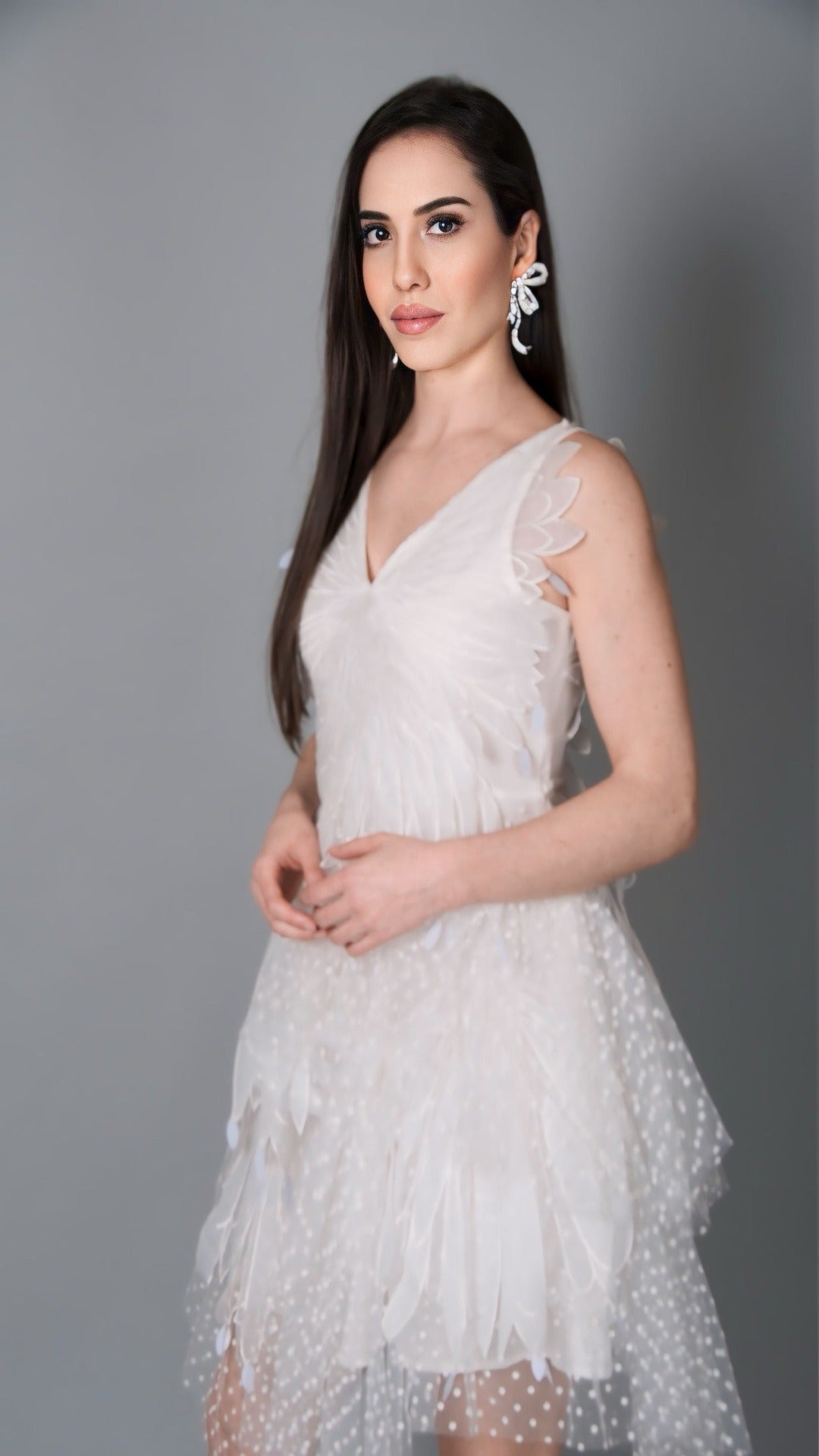 Vestido de tule de bolinhas da moda