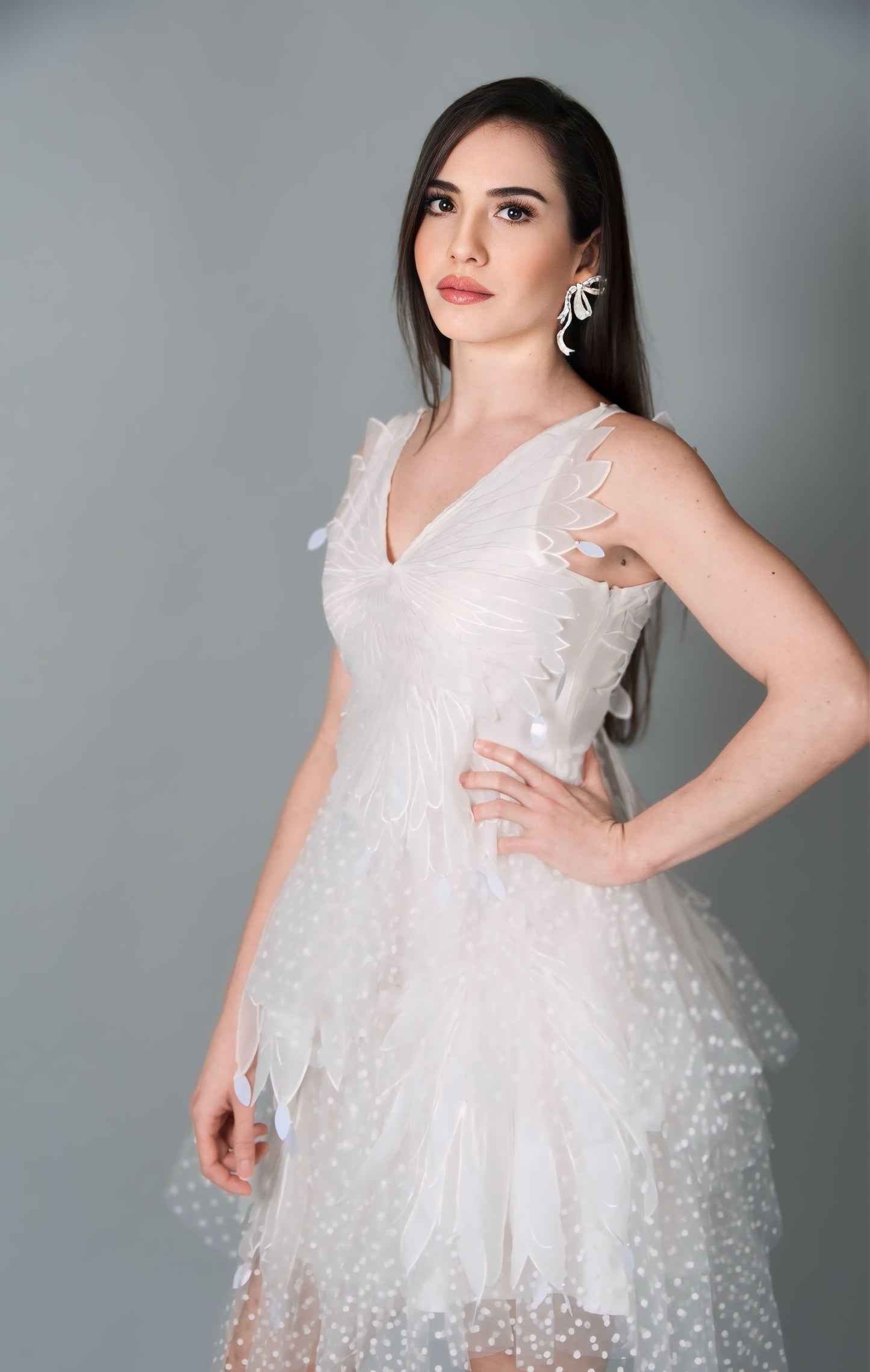 Vestido de tule de bolinhas da moda