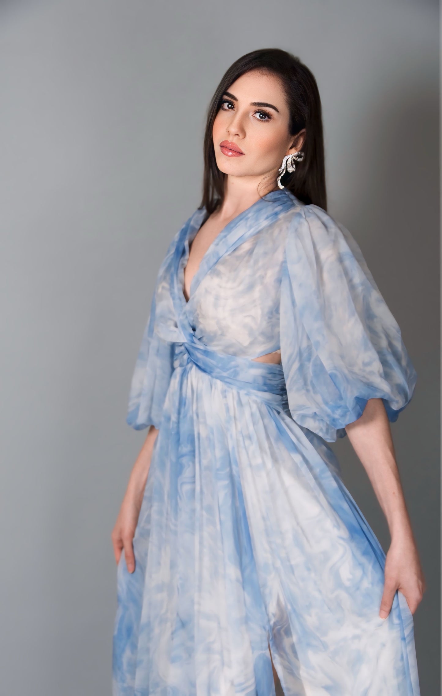 Vestido estampado em corte A