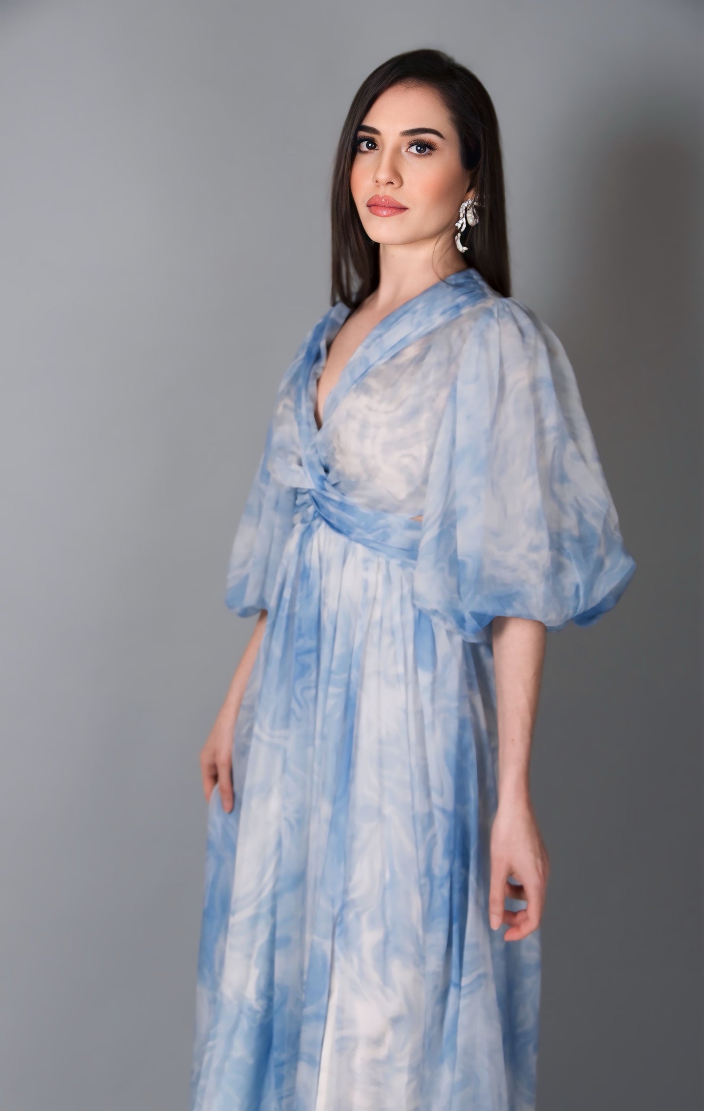 Vestido estampado em corte A