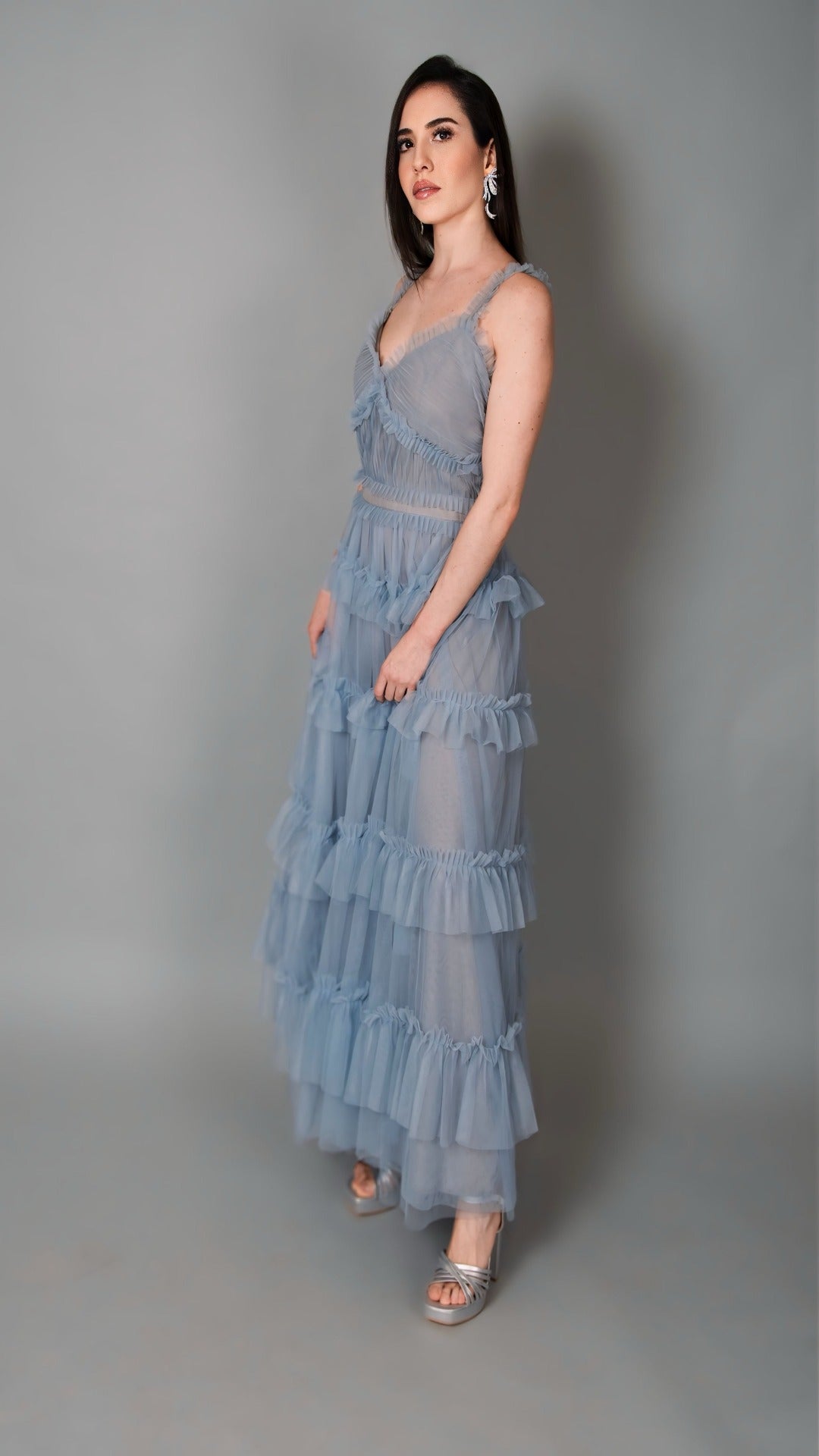 Vestido romântico de tule
