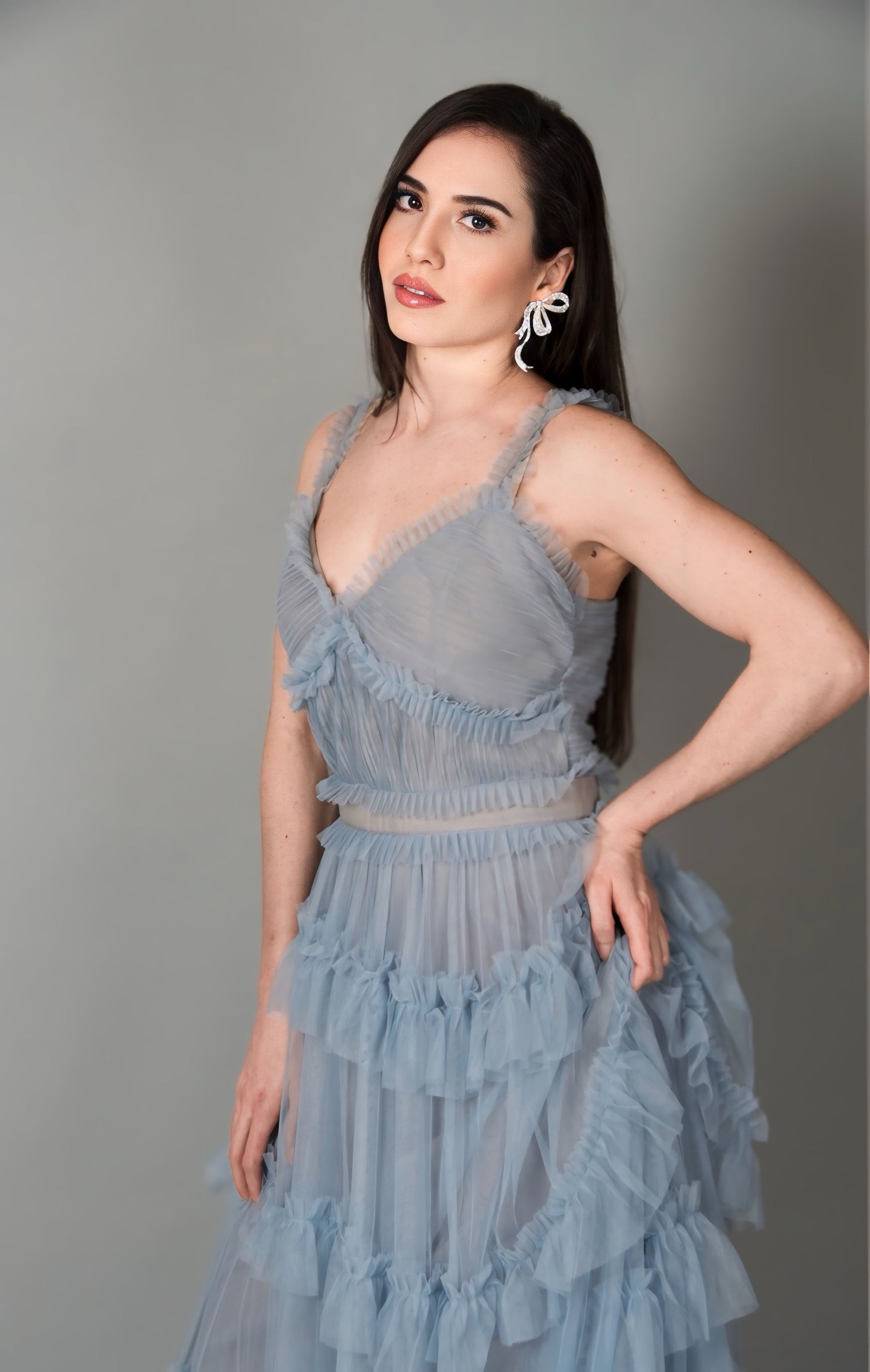 Vestido romântico de tule