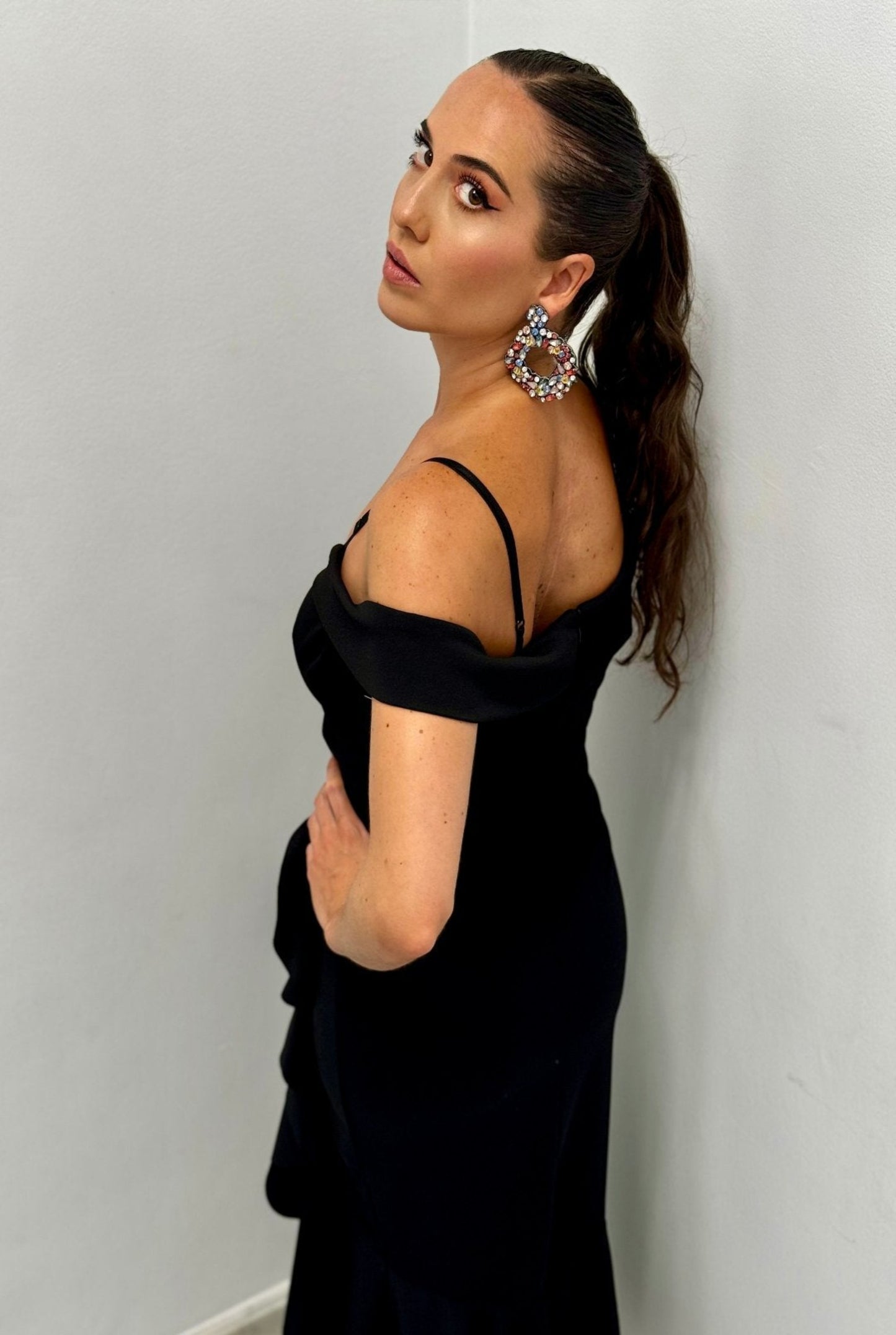 Vestido midi volantes