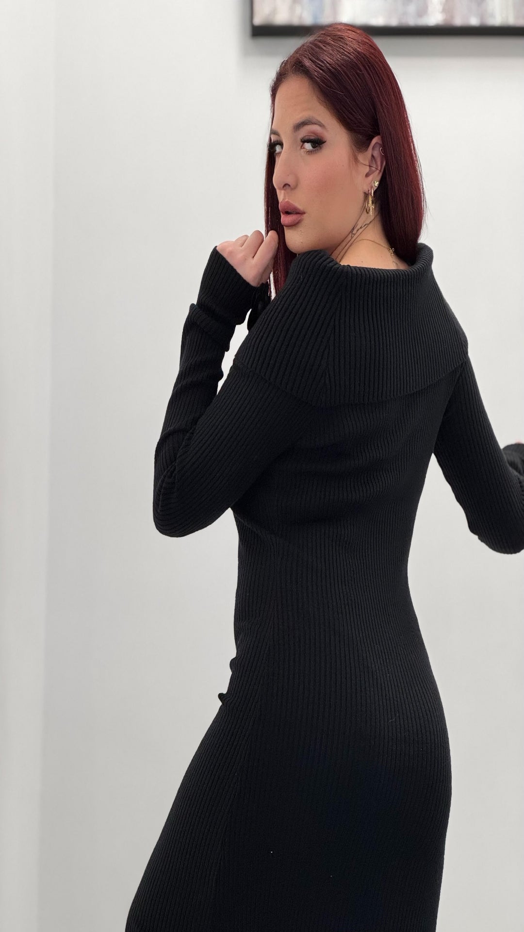 Vestido punto off shoulder