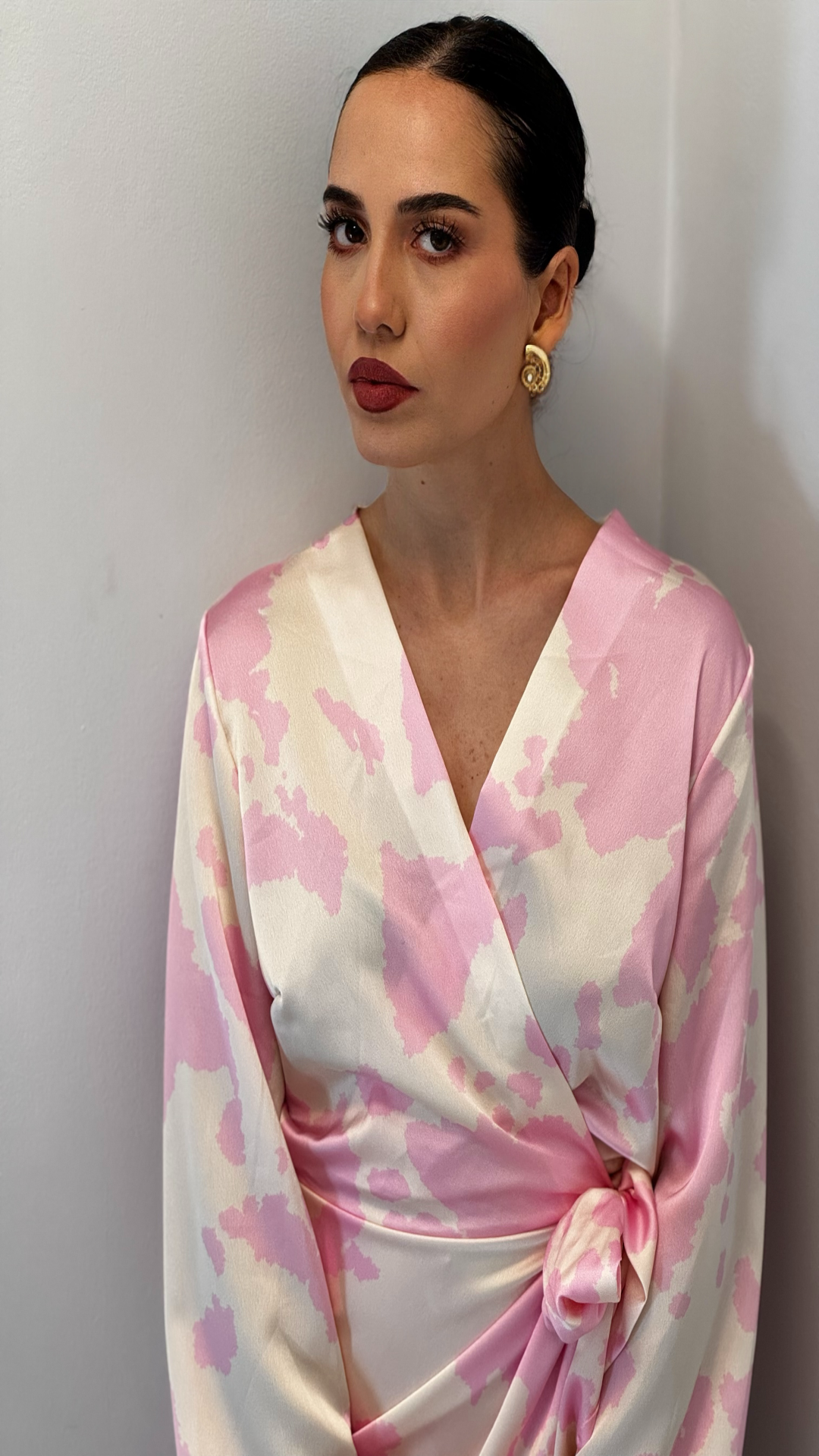 Vestido satinado estampado