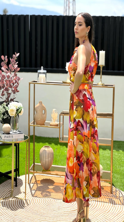 Ensemble haut et jupe avec détail fleur
