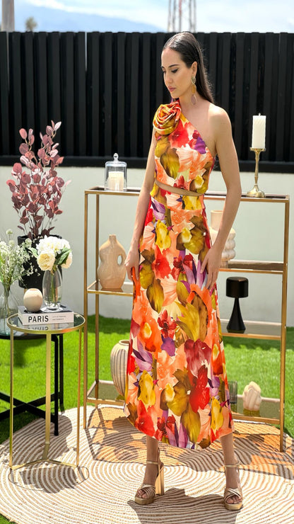 Ensemble haut et jupe avec détail fleur