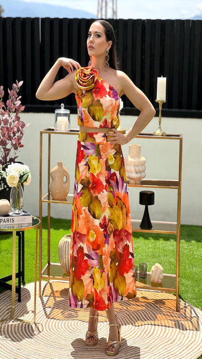 Ensemble haut et jupe avec détail fleur