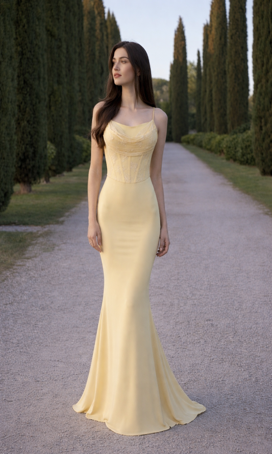 Vestido fiesta combinado encaje