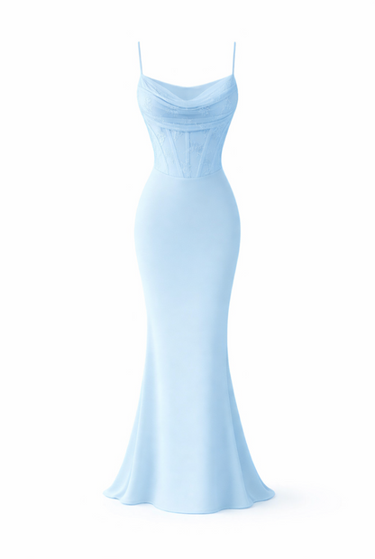 Vestido fiesta combinado encaje