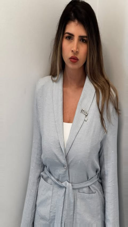 Traje lino brillos