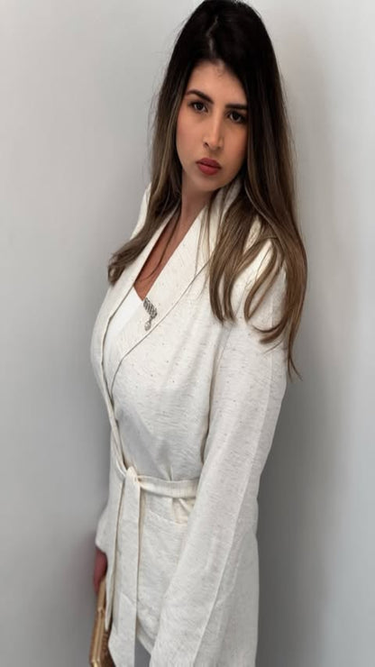 Traje lino brillos