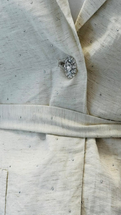 Traje lino brillos