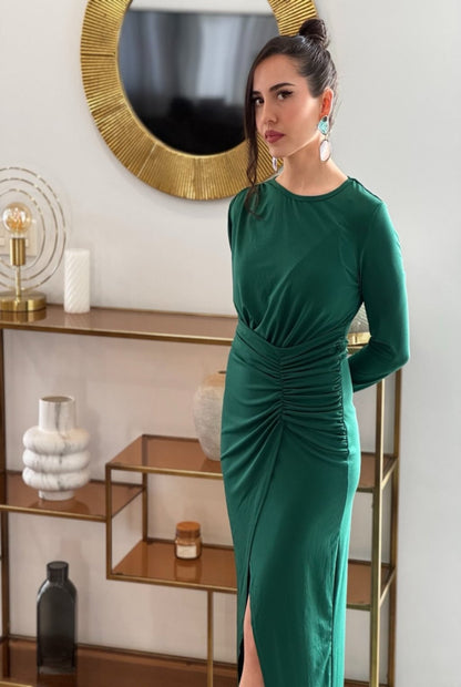 Vestido largo drapeado