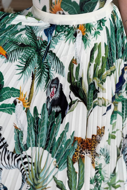 Conjunto top y falda plisada