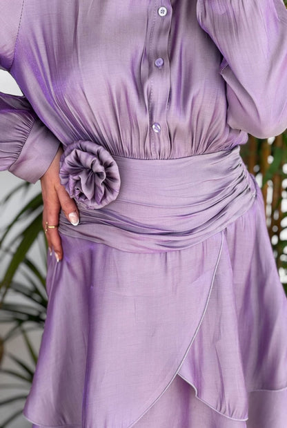 Vestido corto volantes